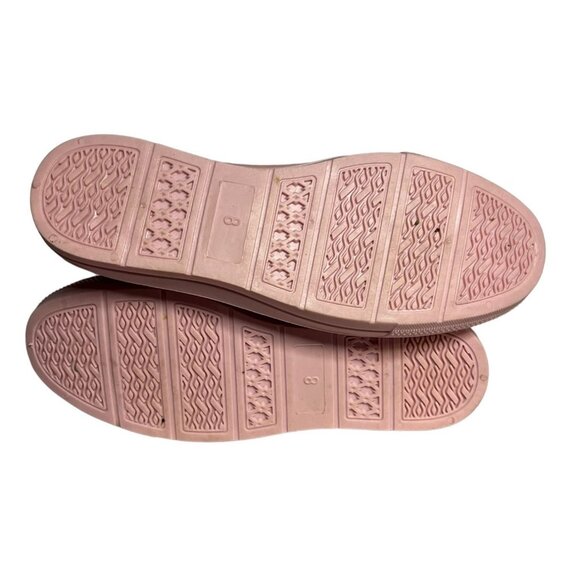 Pink High-Top Rubber Sneakers With Glossy Toe Cap & Lace-Up Closure - Picture 2 of 5